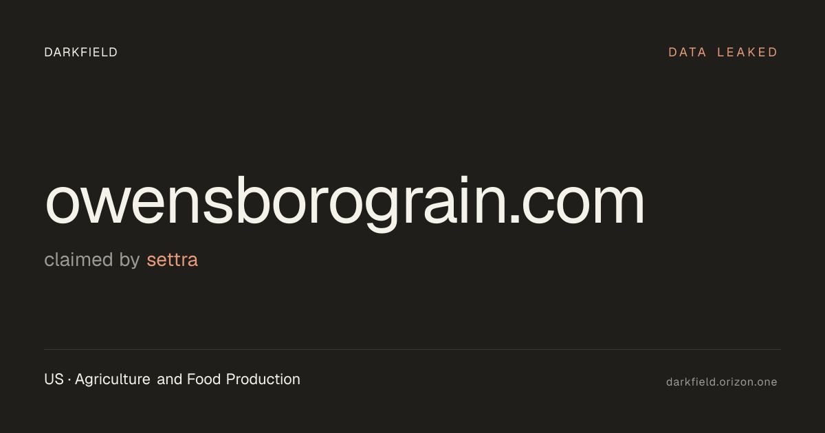 owensborograin.com data breach — Settra ransomware leak (2026) · Darkfield
